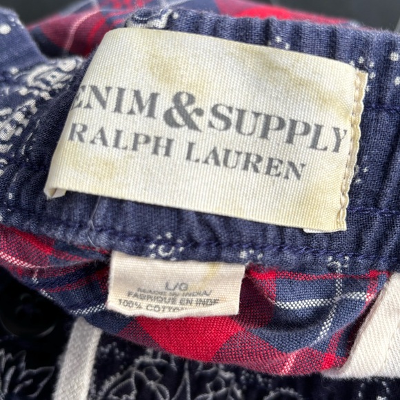 Ralph Lauren Denim & Supply Men’s Plaid Shorts Size Large Cotton Preppy - Picture 7 of 8